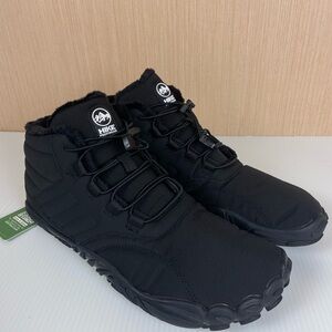 Hike Barefoot Winter Boots NWT Black Fur Lined Zero Drop EU 44 US 10 Wide Toe